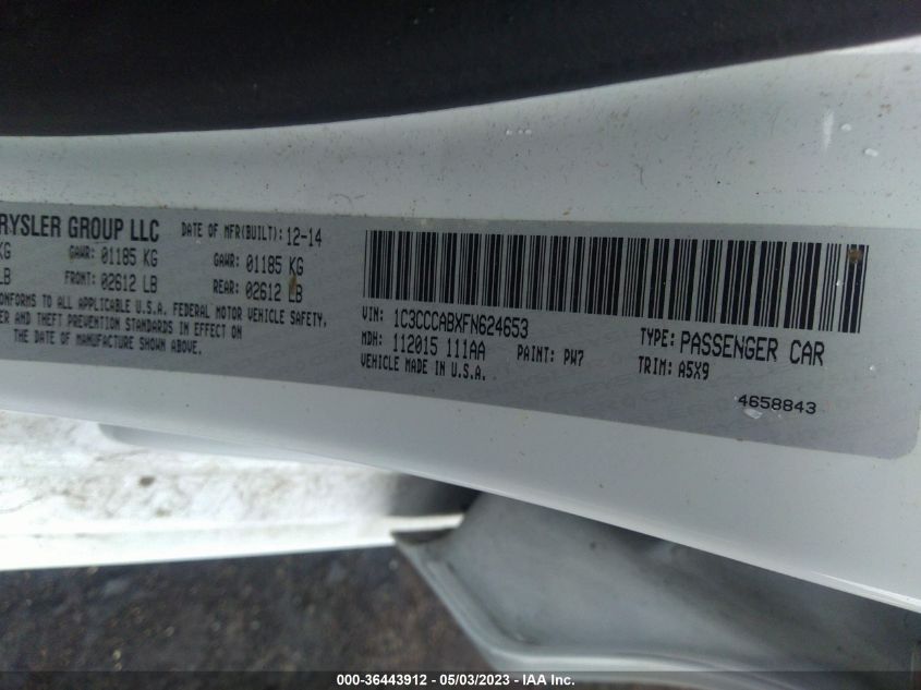 2015 CHRYSLER 200 LIMITED - 1C3CCCABXFN624653