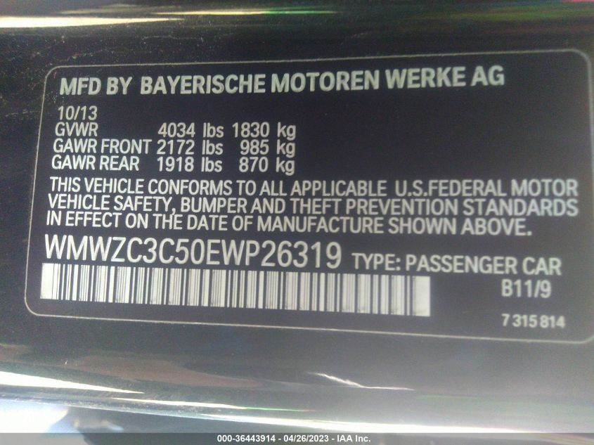2014 MINI COOPER COUNTRYMAN S - WMWZC3C50EWP26319