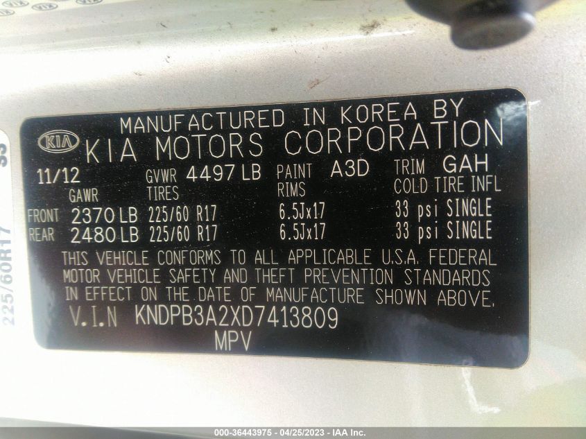 2013 KIA SPORTAGE LX - KNDPB3A2XD7413809