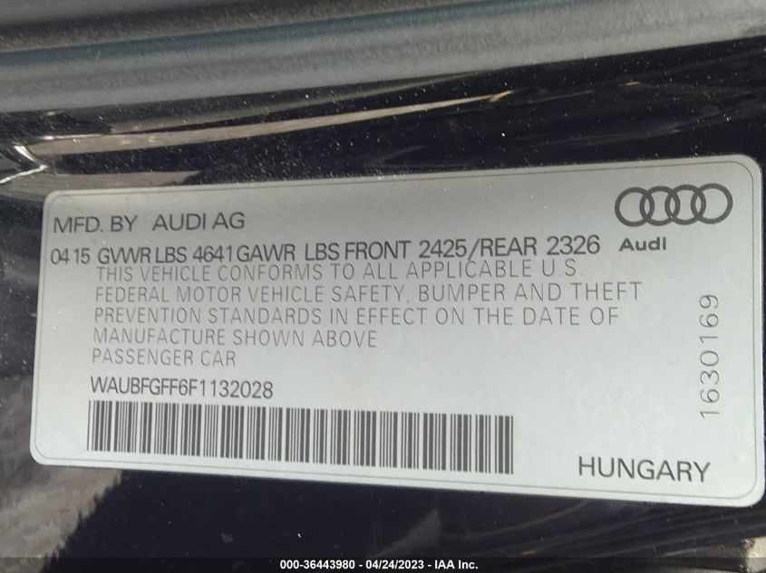 2015 AUDI S3/A3 2.0T PREMIUM PLUS - WAUBFGFF6F1132028