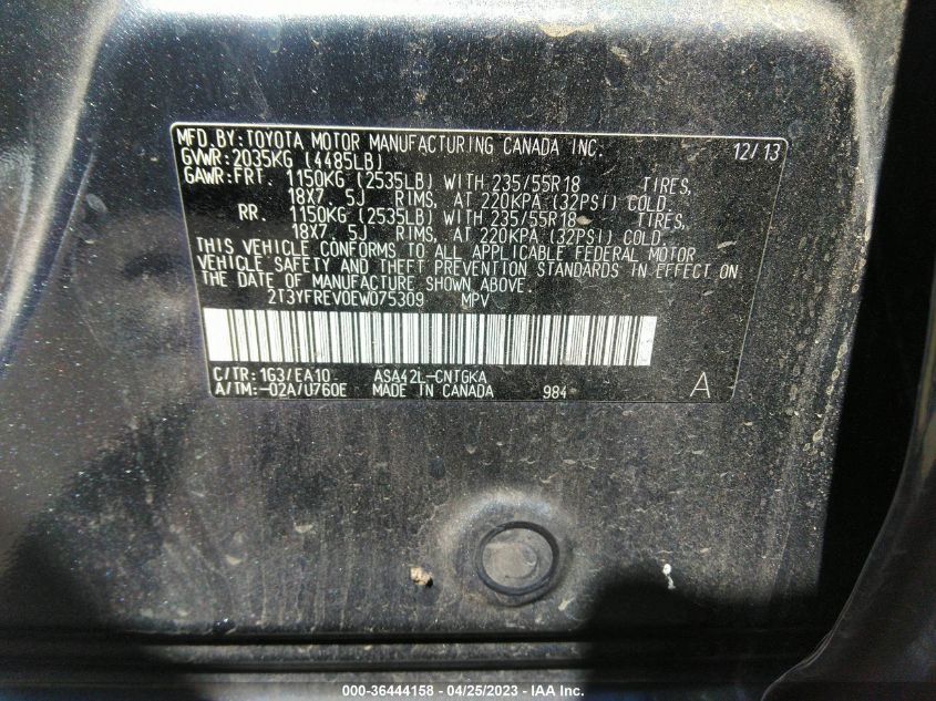 2014 TOYOTA RAV4 LIMITED - 2T3YFREV0EW075309