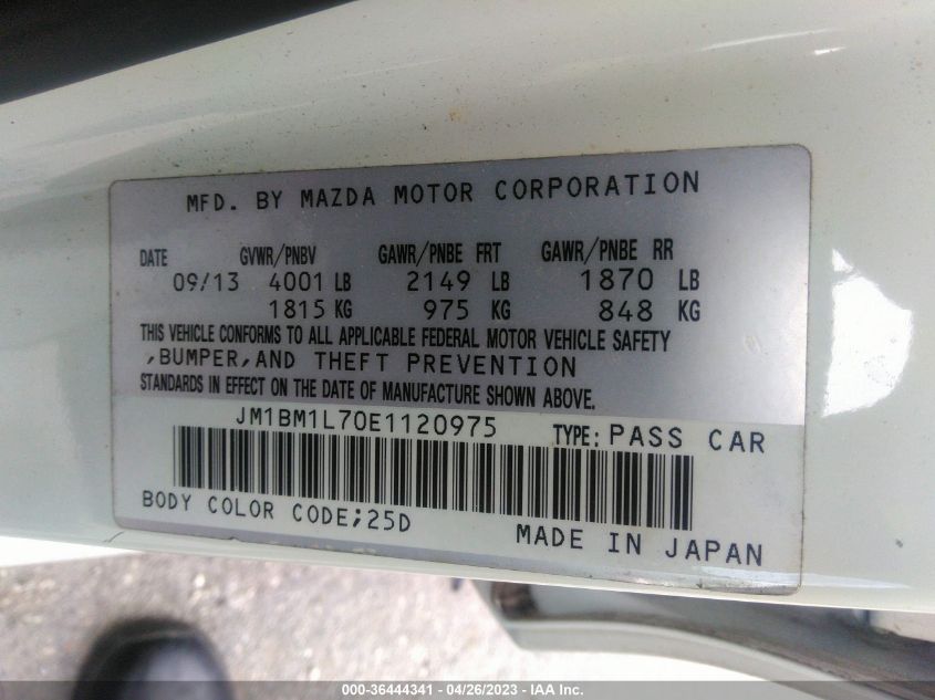 2014 MAZDA MAZDA3 I TOURING - JM1BM1L70E1120975