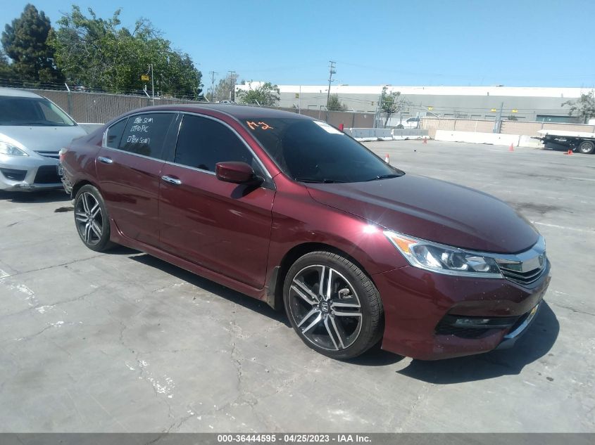 2017 HONDA ACCORD SEDAN SPORT - 1HGCR2F55HA307253