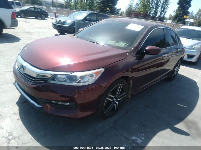 2017 HONDA ACCORD SEDAN SPORT - 1HGCR2F55HA307253