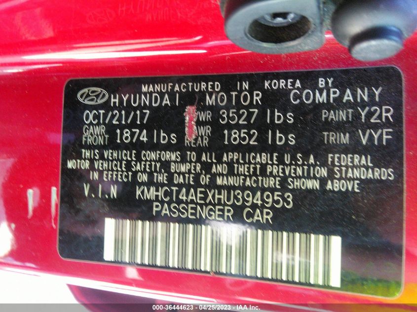 2017 HYUNDAI ACCENT SE - KMHCT4AEXHU394953