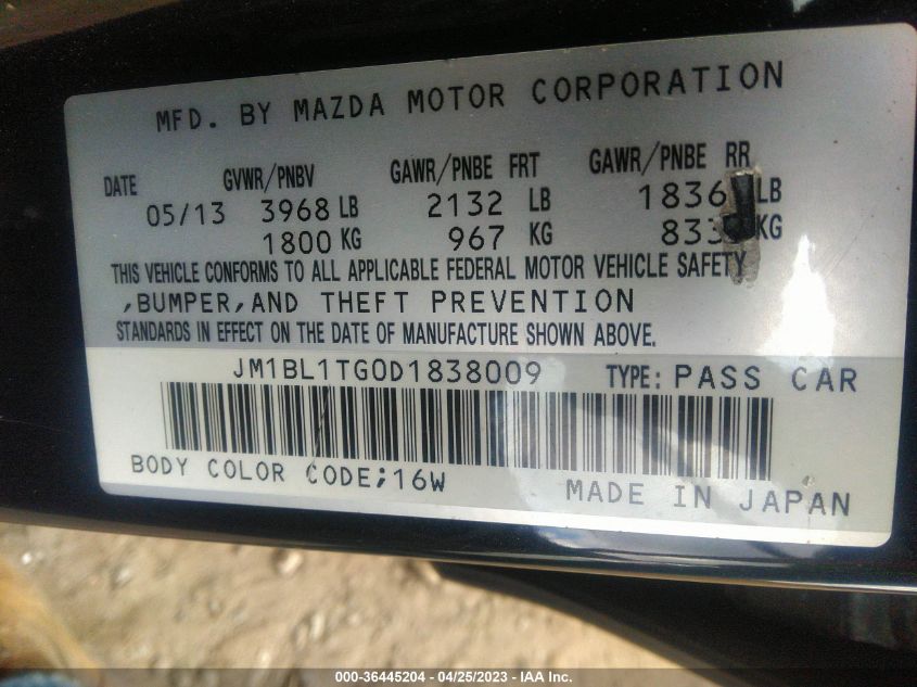 2013 MAZDA MAZDA3 I SV - JM1BL1TG0D1838009