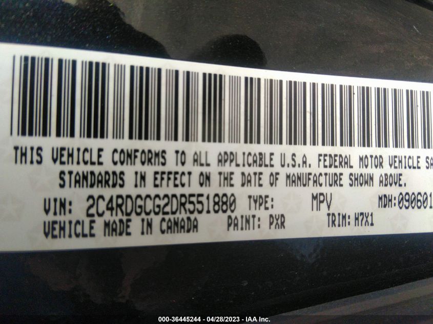 2013 DODGE GRAND CARAVAN SXT - 2C4RDGCG2DR551880