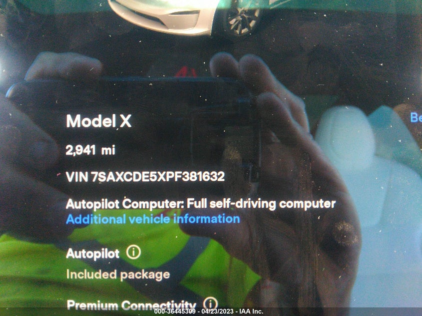 VIN 7SAXCDE5XPF381632 2023 TESLA MODEL X