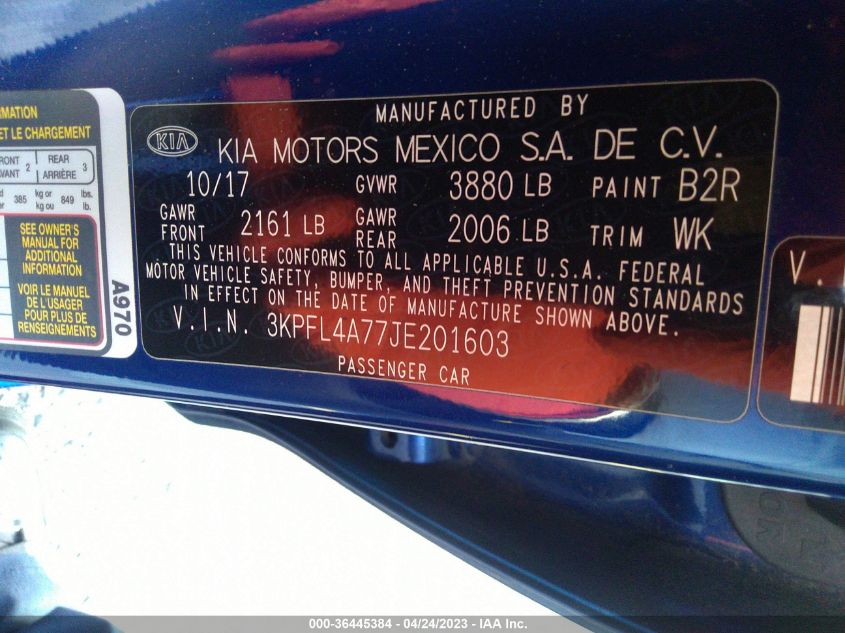 2018 KIA FORTE LX - 3KPFL4A77JE201603