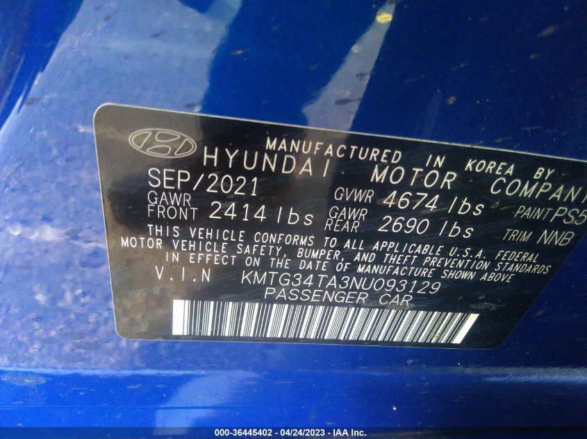 2022 GENESIS G70 2.0T - KMTG34TA3NU093129