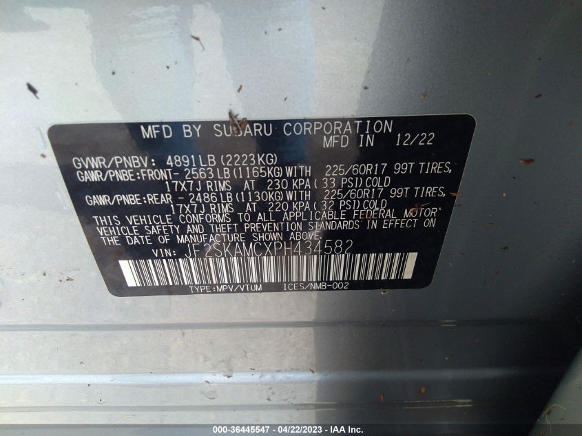 2023 SUBARU FORESTER WILDERNESS - JF2SKAMCXPH434582