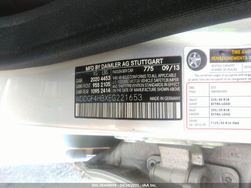 2014 MERCEDES-BENZ C-CLASS C 250 - WDDGF4HBXEG221653