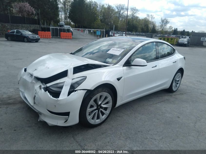 2022 TESLA MODEL 3 LONG RANGE - 5YJ3E1EB5NF343877