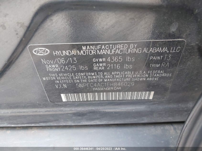 2014 HYUNDAI SONATA LIMITED - 5NPEC4AC1EH846029