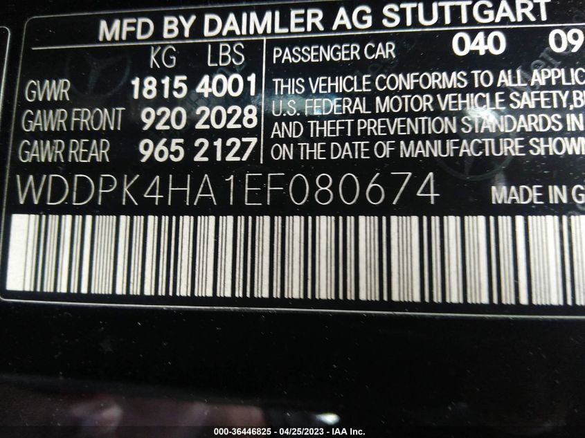 2014 MERCEDES-BENZ SLK-CLASS SLK 250 WDDPK4HA1EF080674