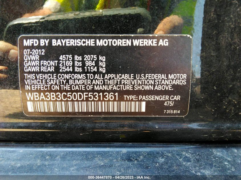 2013 BMW 3 SERIES 328I XDRIVE - WBA3B3C50DF531361