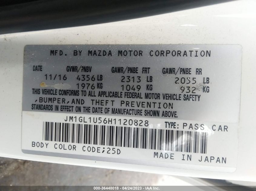 2017 MAZDA MAZDA6 SPORT - JM1GL1U56H1120828