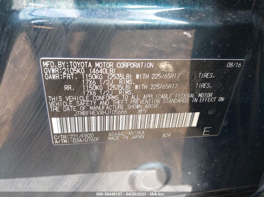 2017 TOYOTA RAV4 LE - JTMBFREVXHJ105666
