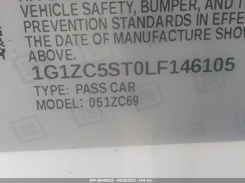 2020 CHEVROLET MALIBU LS - 1G1ZC5ST0LF146105