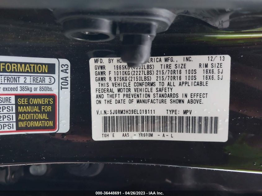 2014 HONDA CR-V LX - 5J6RM3H39EL019111