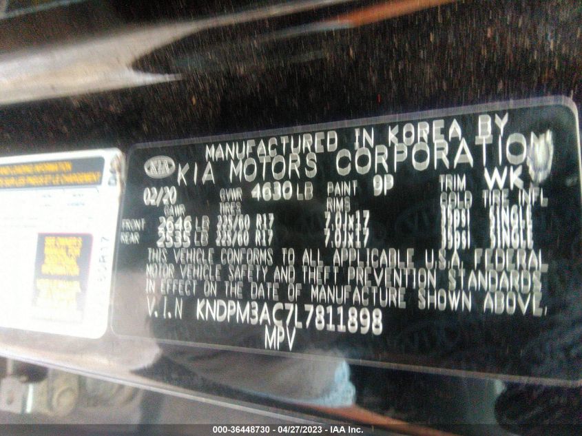 2020 KIA SPORTAGE LX - KNDPM3AC7L7811898