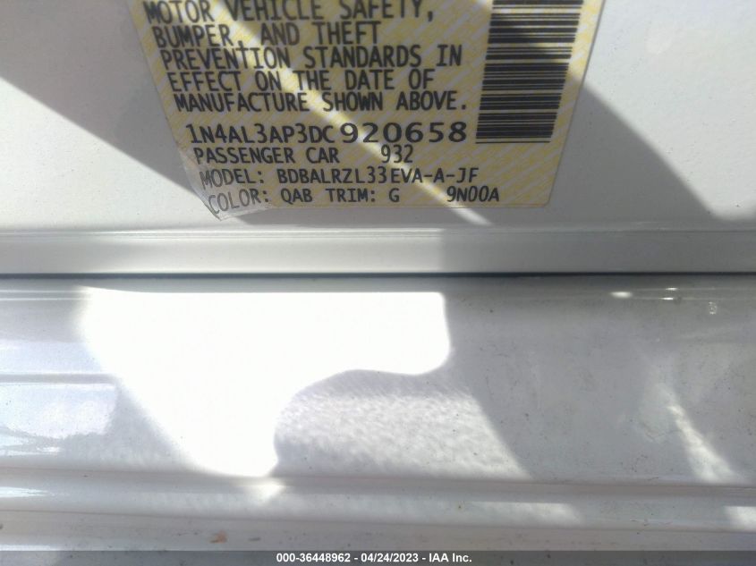 2013 NISSAN ALTIMA 2.5 S - 1N4AL3AP3DC920658