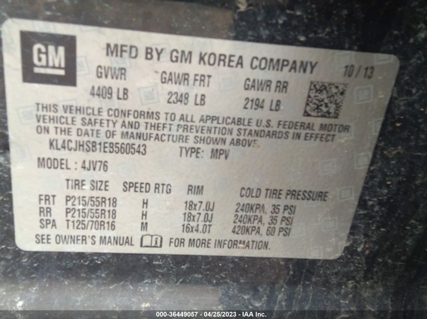 2014 BUICK ENCORE PREMIUM - KL4CJHSB1EB560543