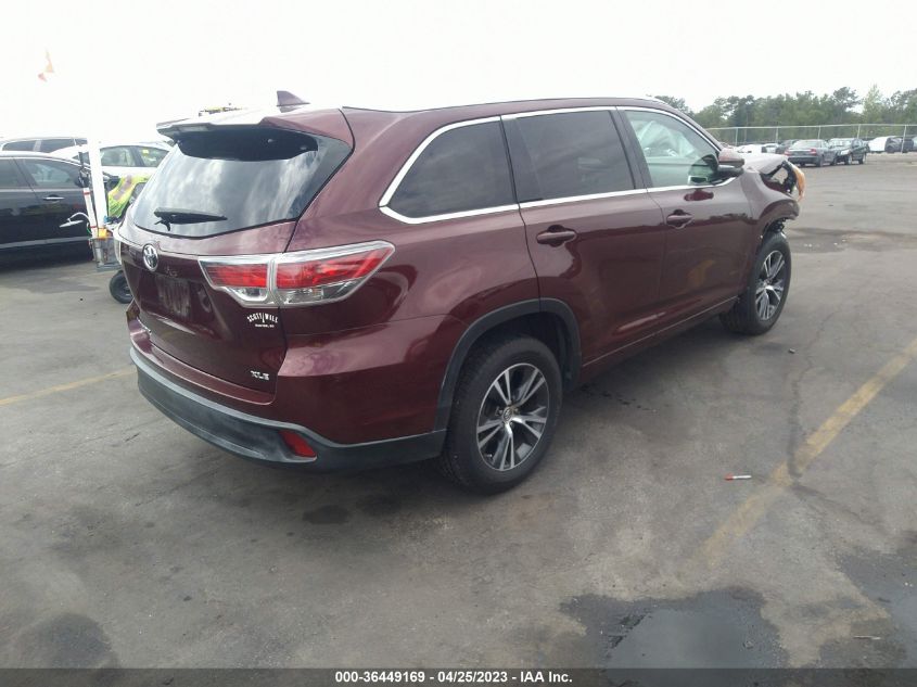 2016 TOYOTA HIGHLANDER XLE - 5TDKKRFH5GS129170