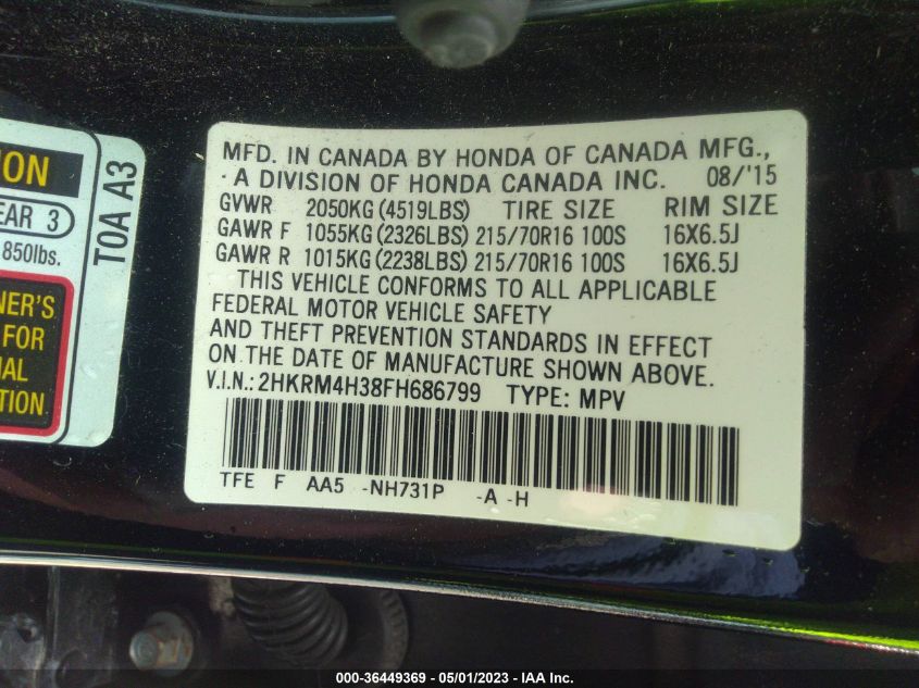 2015 HONDA CR-V LX - 2HKRM4H38FH686799