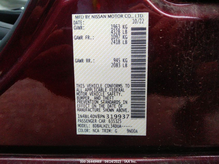 2023 NISSAN ALTIMA 2.5 SV - 1N4BL4DV8PN319937