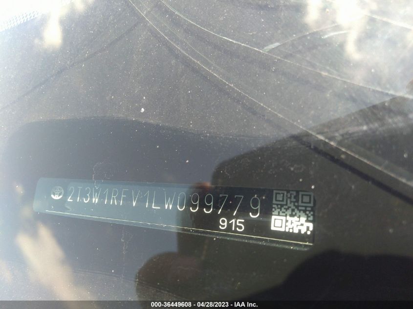 2020 TOYOTA RAV4 XLE - 2T3W1RFV1LW099779
