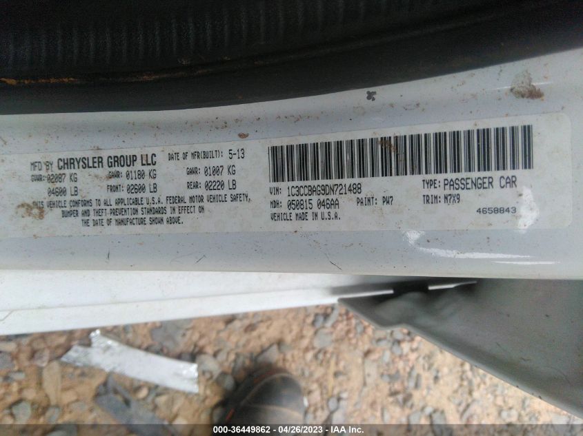 2013 CHRYSLER 200 LX - 1C3CCBAG9DN721488