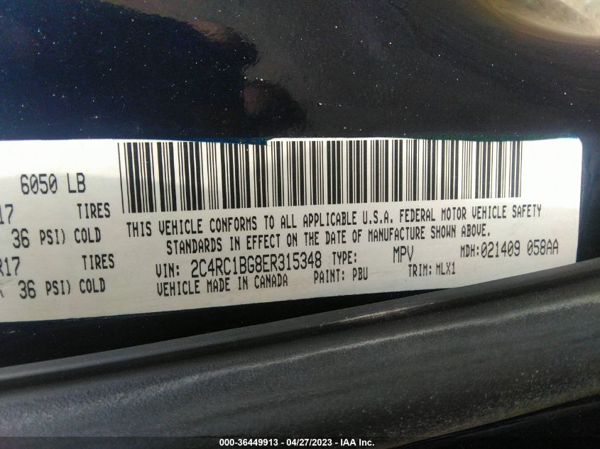 2014 CHRYSLER TOWN & COUNTRY TOURING - 2C4RC1BG8ER315348