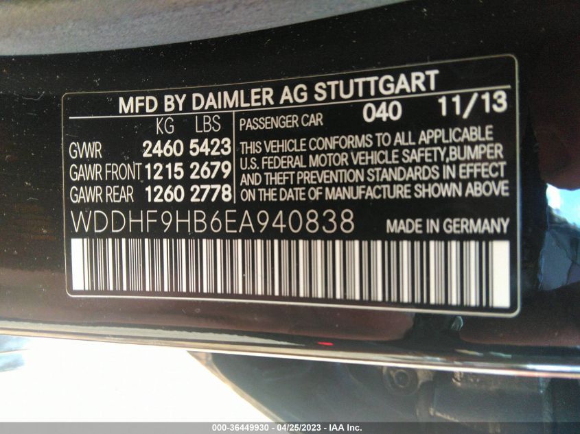 2014 MERCEDES-BENZ E-CLASS E 250 BLUETEC - WDDHF9HB6EA940838