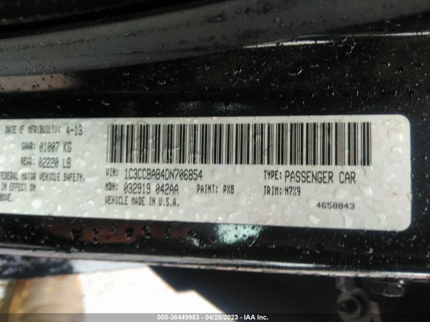 2013 CHRYSLER 200 LX - 1C3CCBAB4DN706854