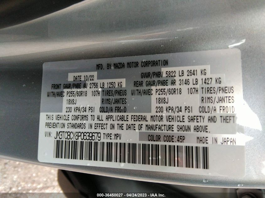 2023 MAZDA CX-9 TOURING - JM3TCBCY8P0639679