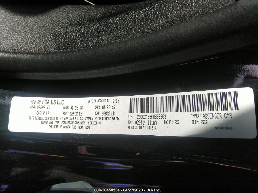 2015 CHRYSLER 200 LIMITED - 1C3CCCAB5FN660203