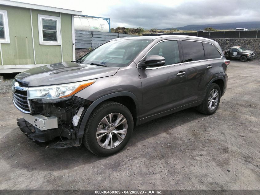 2015 TOYOTA HIGHLANDER XLE - 5TDKKRFH7FS100770