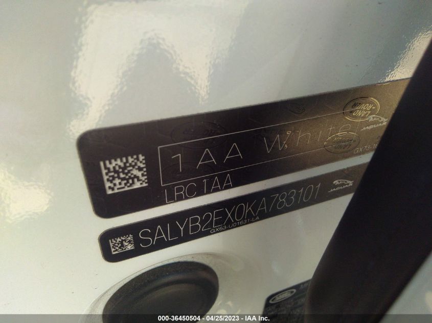 2019 LAND ROVER RANGE ROVER VELAR S - SALYB2EX0KA783101