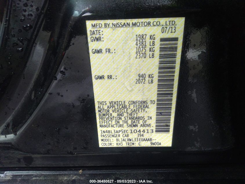 2014 NISSAN ALTIMA 3.5 SL - 1N4BL3AP5EC104413