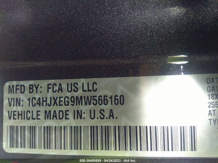 2021 JEEP WRANGLER UNLIMITED SAHARA - 1C4HJXEG9MW566160