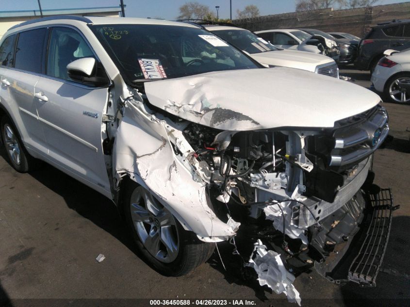 2019 TOYOTA HIGHLANDER HYBRID LIMITED - 5TDDGRFH3KS070431