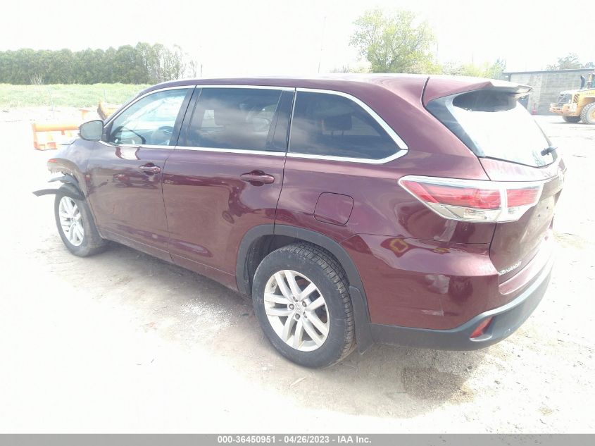 2015 TOYOTA HIGHLANDER LE - 5TDBKRFHXFS208140