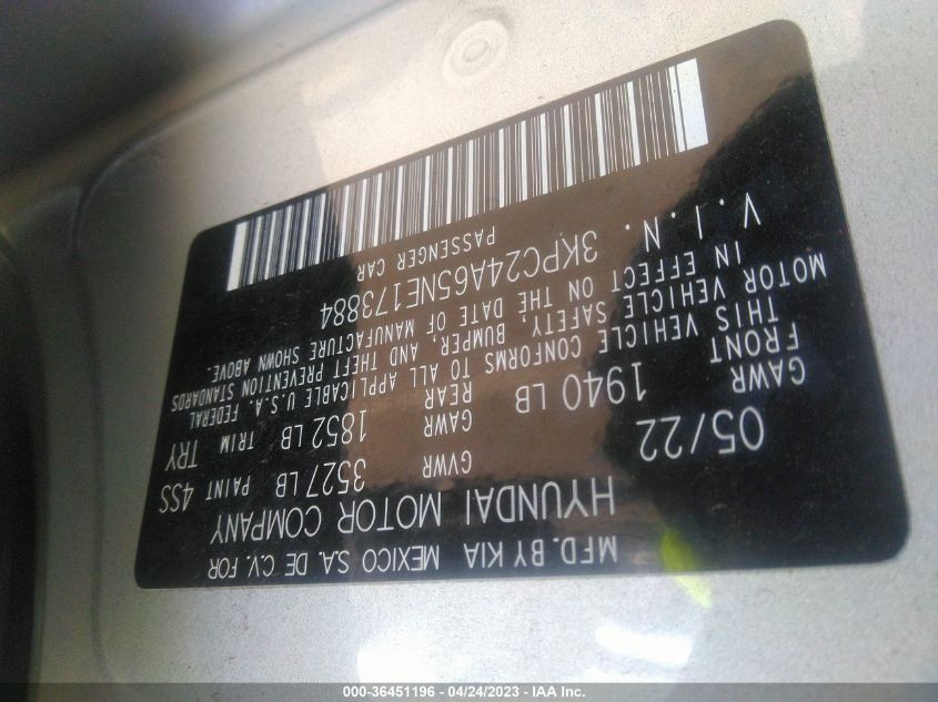 2022 HYUNDAI ACCENT SE - 3KPC24A65NE173884