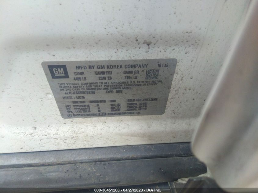 2019 BUICK ENCORE PREFERRED - KL4CJESB8KB761799
