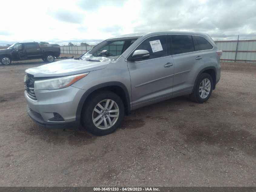 2016 TOYOTA HIGHLANDER LE - 5TDBKRFH9GS293781