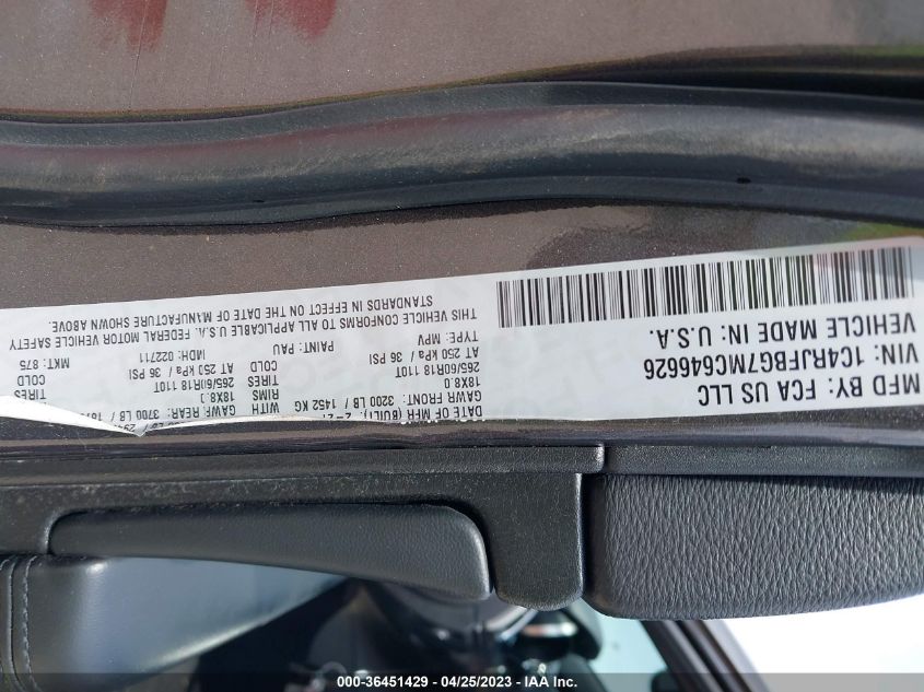 2021 JEEP GRAND CHEROKEE LIMITED - 1C4RJFBG7MC646626