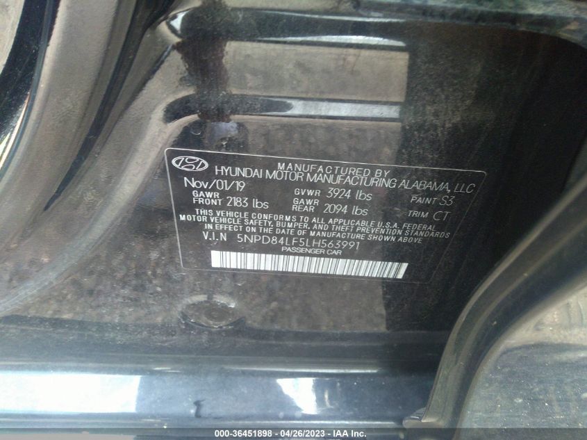 2020 HYUNDAI ELANTRA VALUE EDITION - 5NPD84LF5LH563991