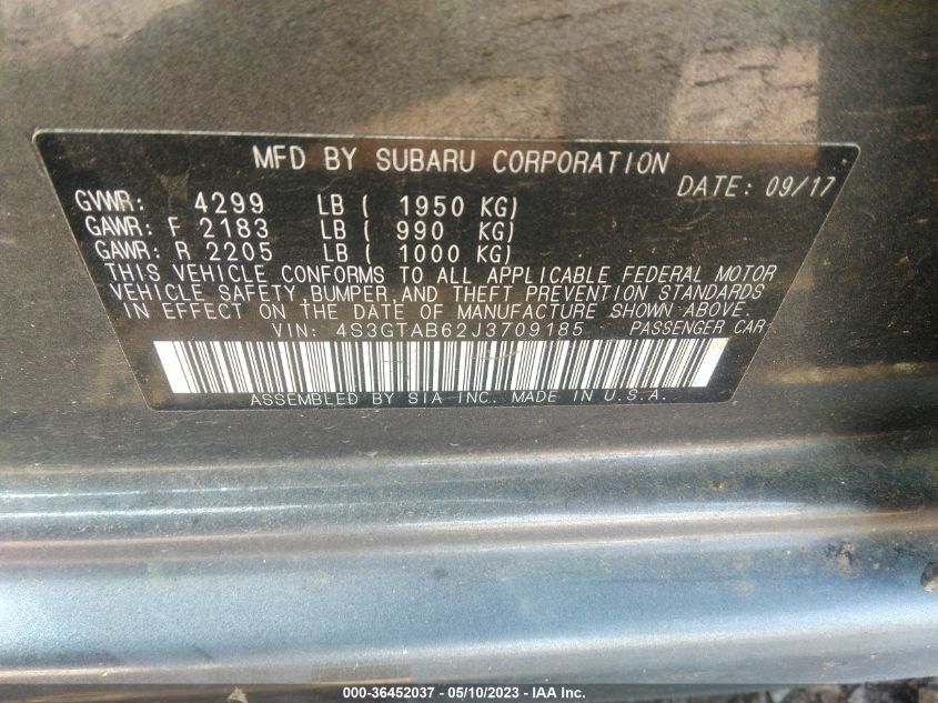 2018 SUBARU IMPREZA PREMIUM - 4S3GTAB62J3709185