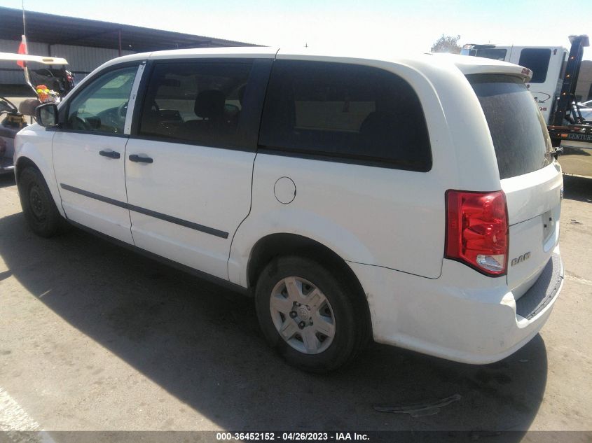 2013 RAM CARGO VAN TRADESMAN 2C4RRGAG2DR639221